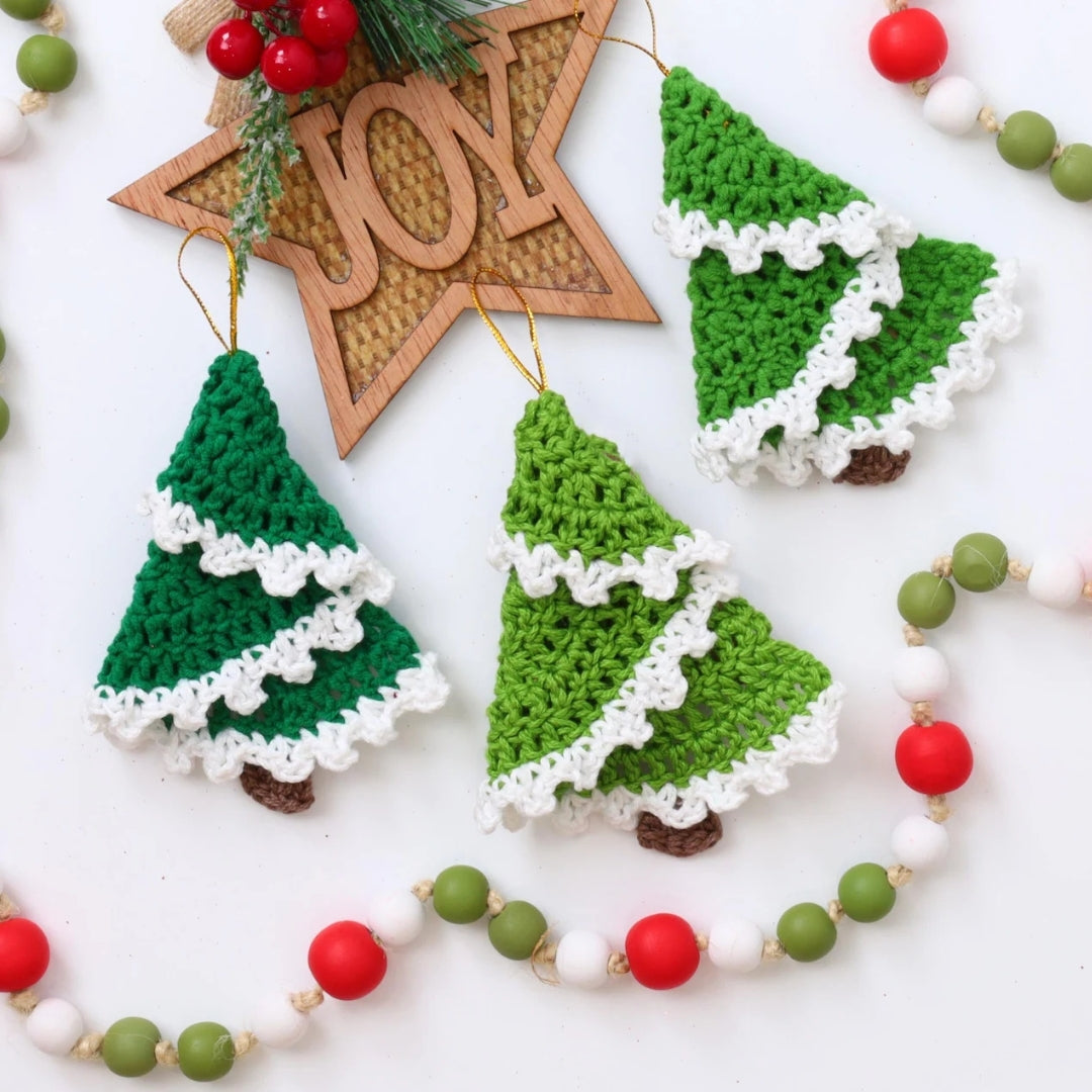 Frosted Evergreen Ornament Crochet Pattern