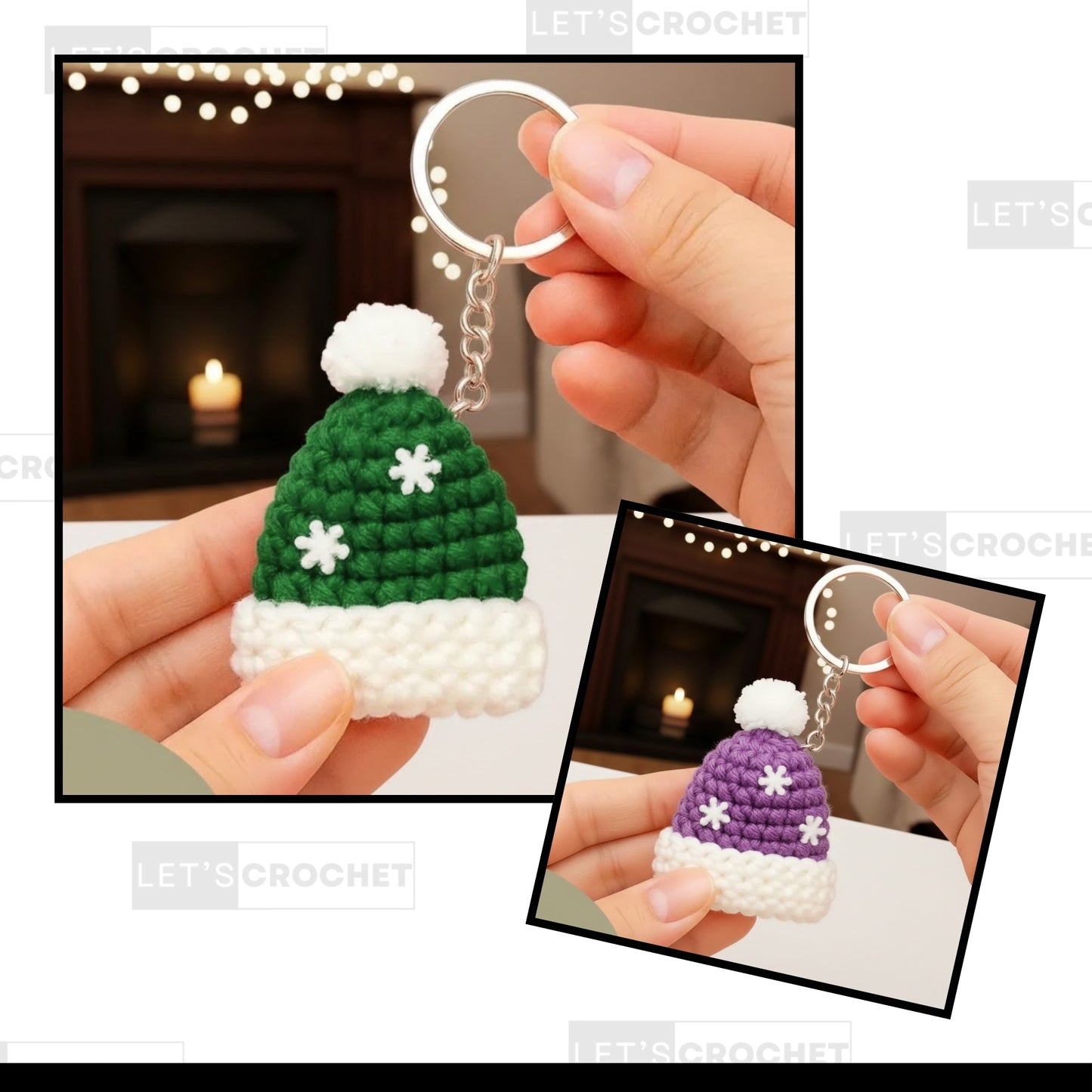Holiday Santa Bag Charm Crochet Pattern