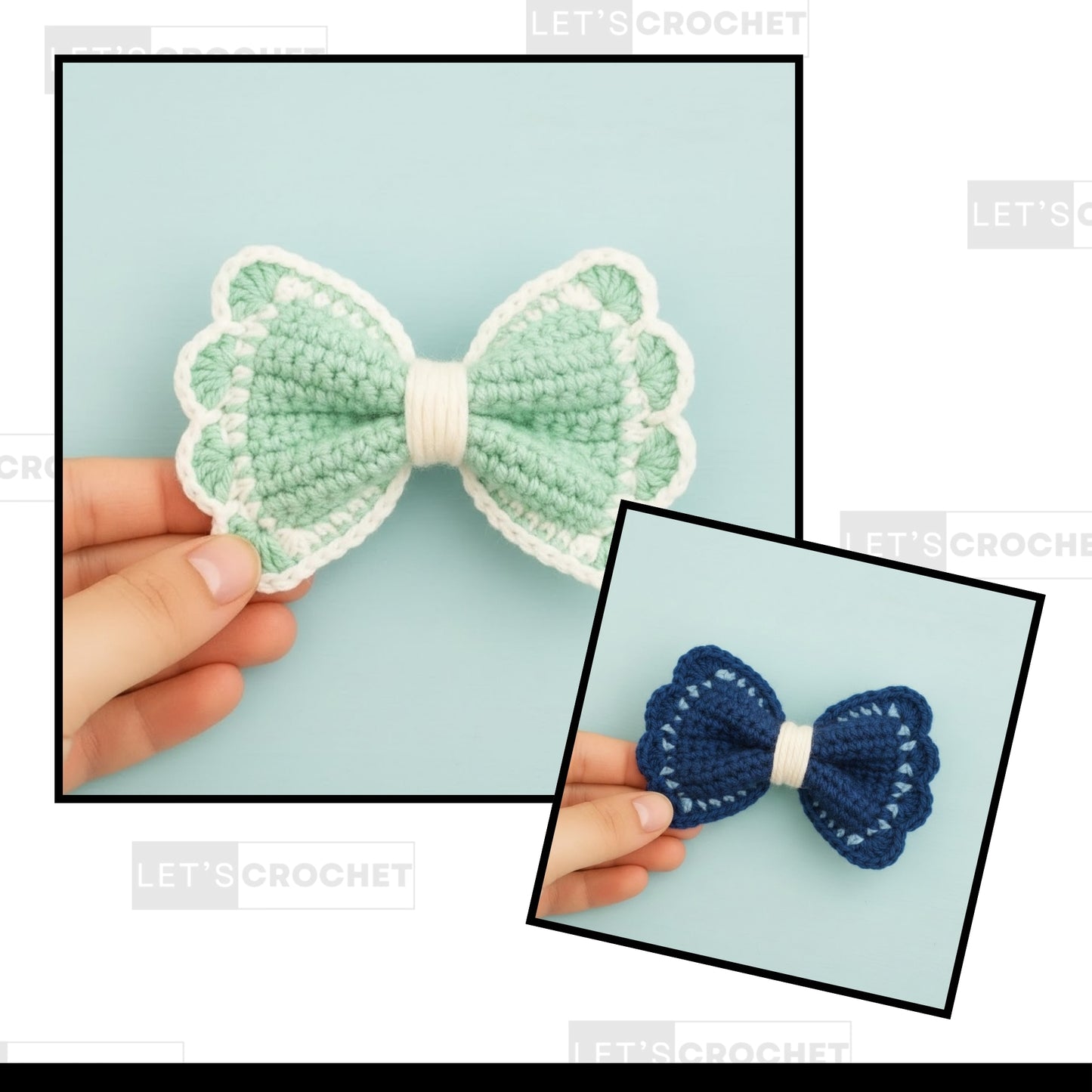 Charm Scalloped Bow Crochet Pattern