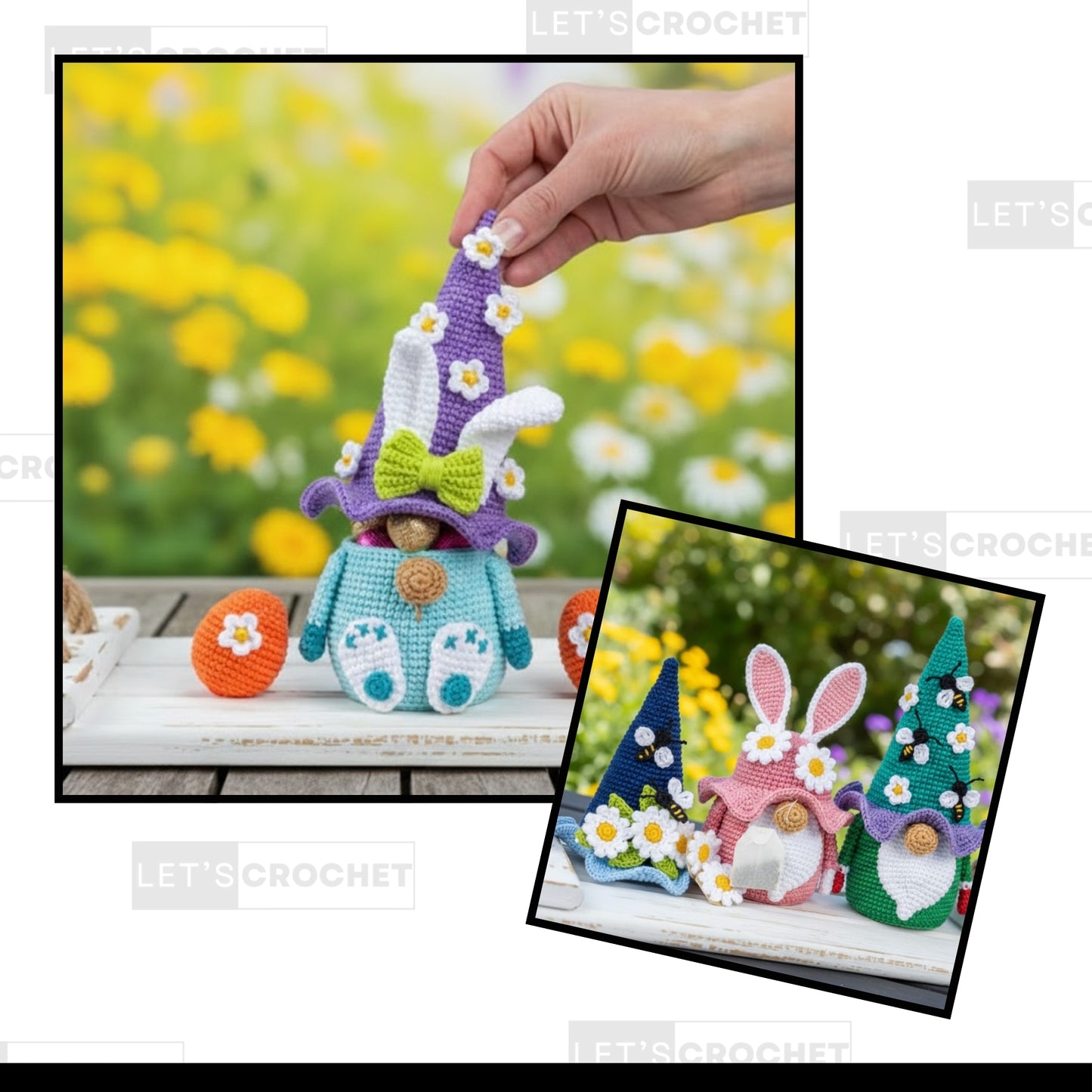 Enchanted Garden Gnome Trio Crochet Pattern