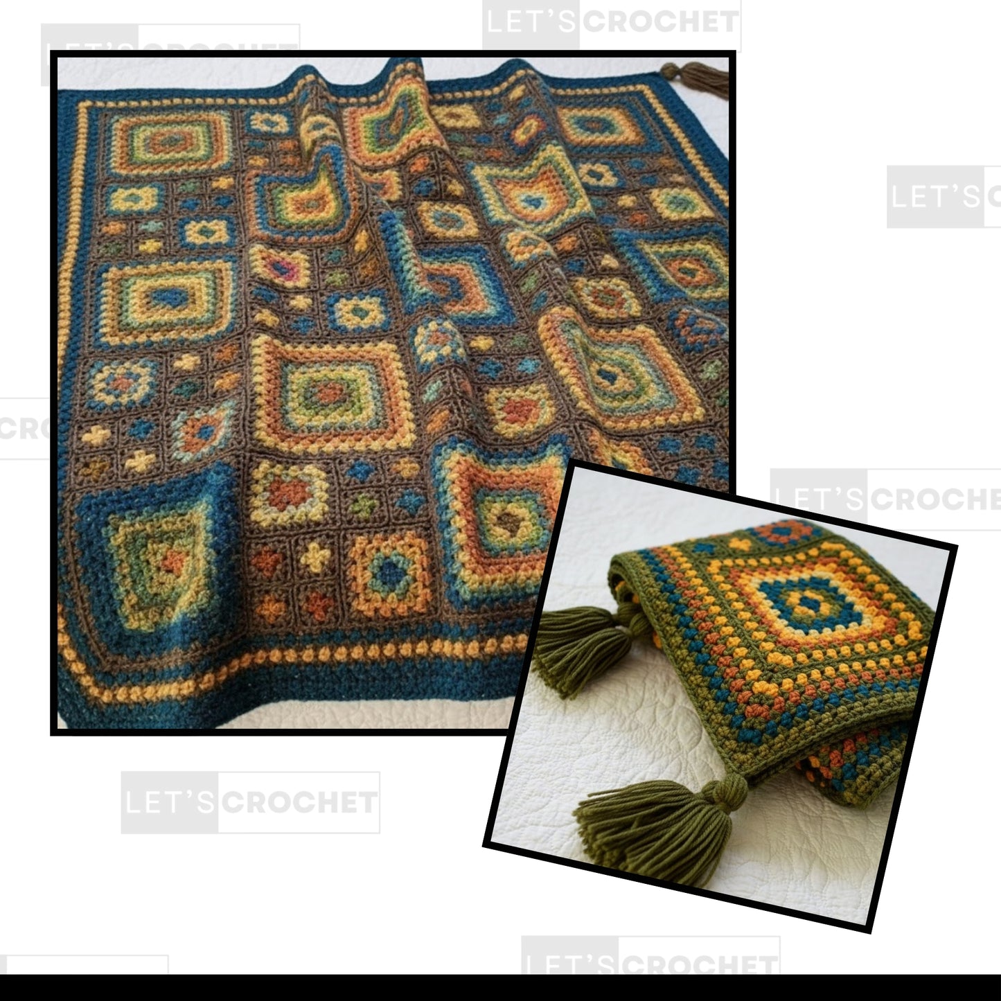 Warm Gatherings Granny Motif Blanket Crochet Pattern