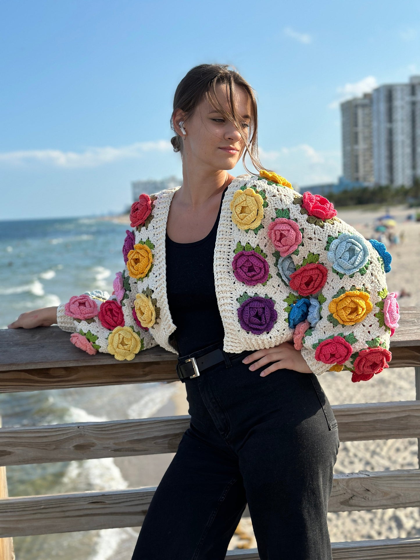 Jacket Full of Rose Crochet Pattern