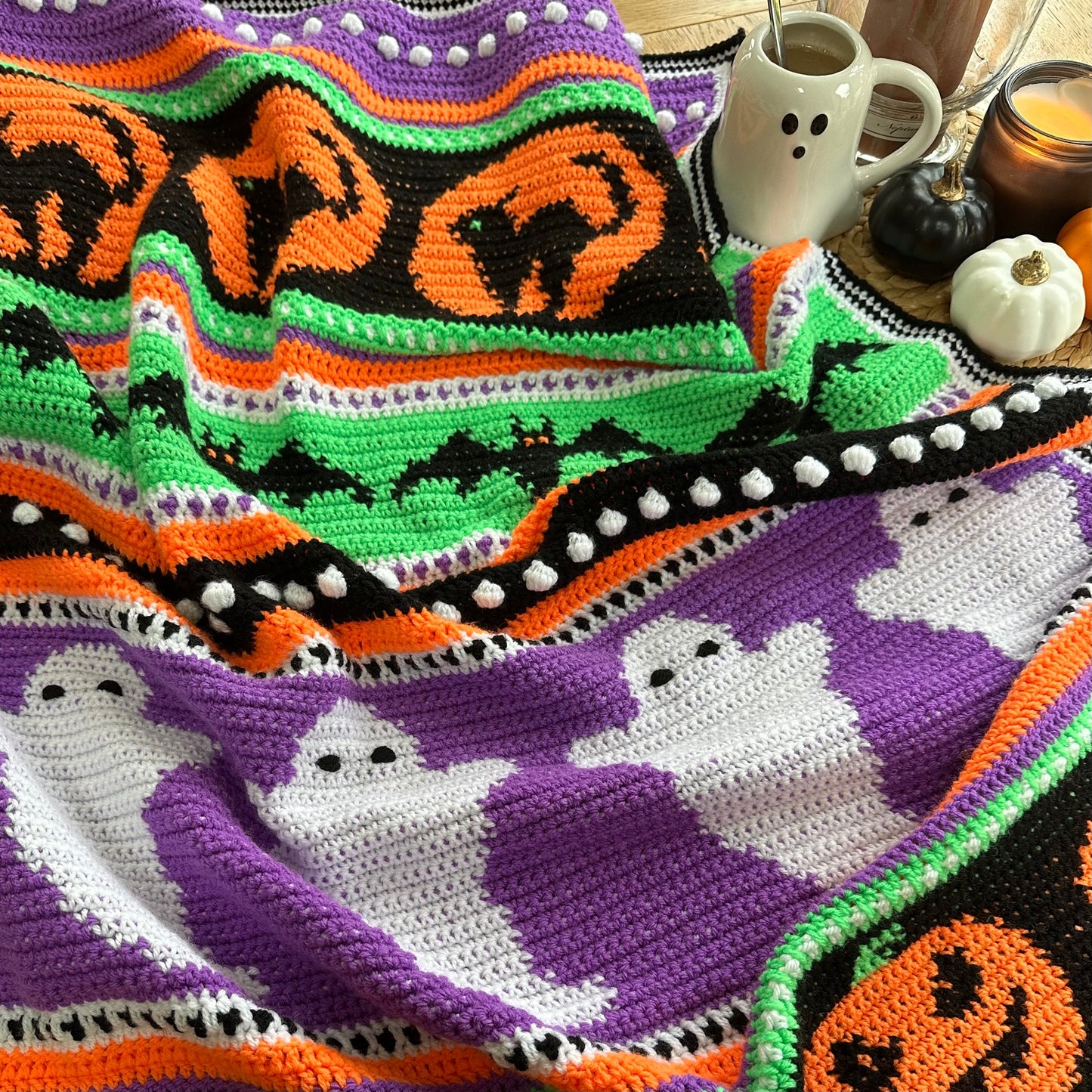 Midnight Spells Blanket Crochet Pattern - full blanket view