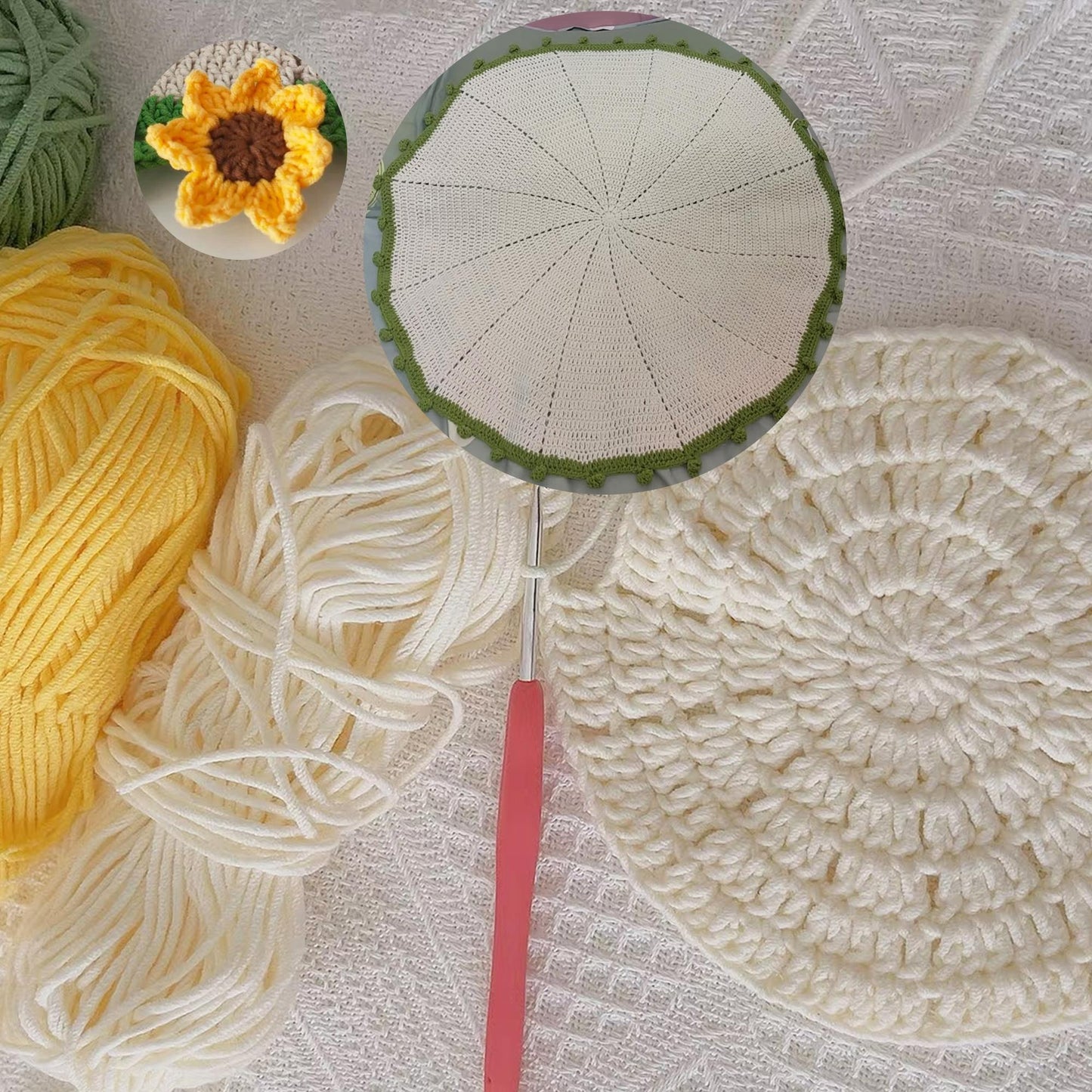 Trendy Garden Sunflower Decor Blanket Crochet Pattern