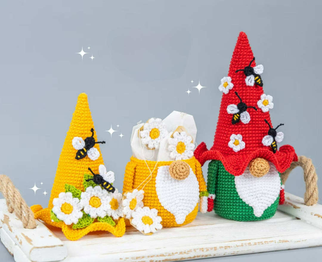 Enchanted Garden Gnome Trio Crochet Pattern