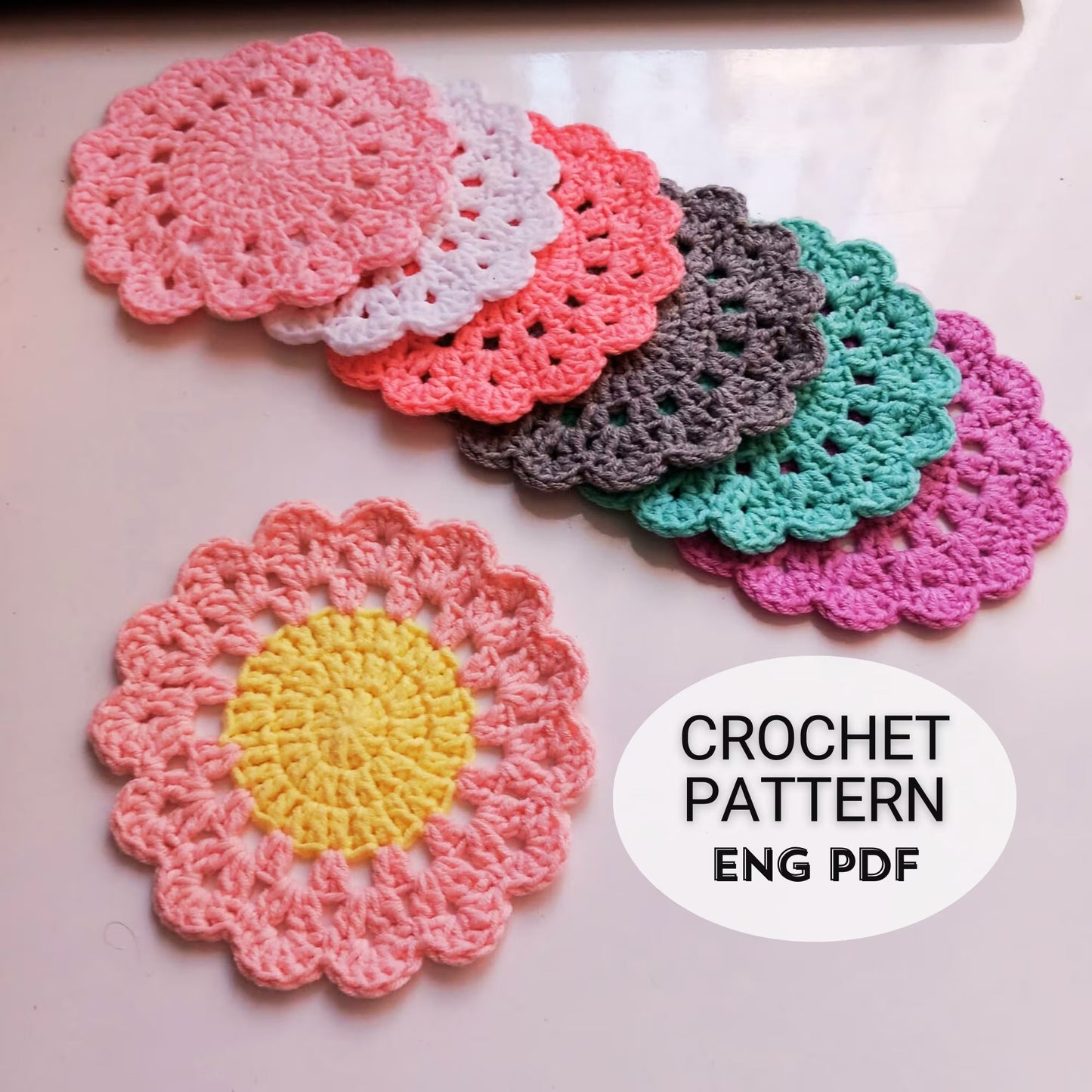 Floral Coasters Crochet Pattern