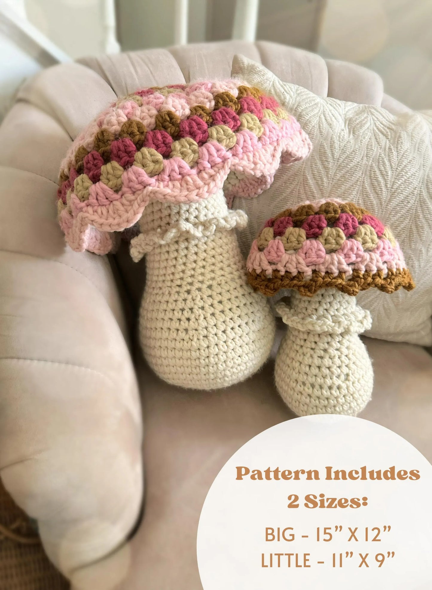 Woodland Toadstool Cushion Crochet Pattern