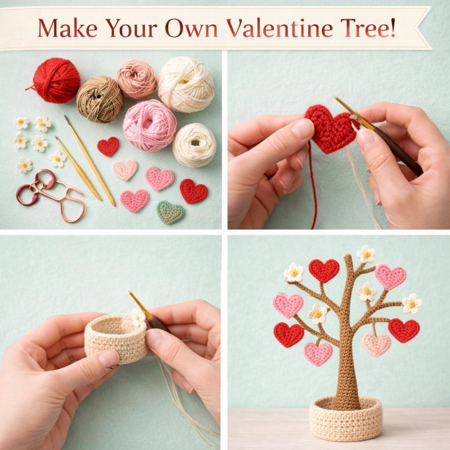 Valentine Tree Mini Project Crochet Pattern