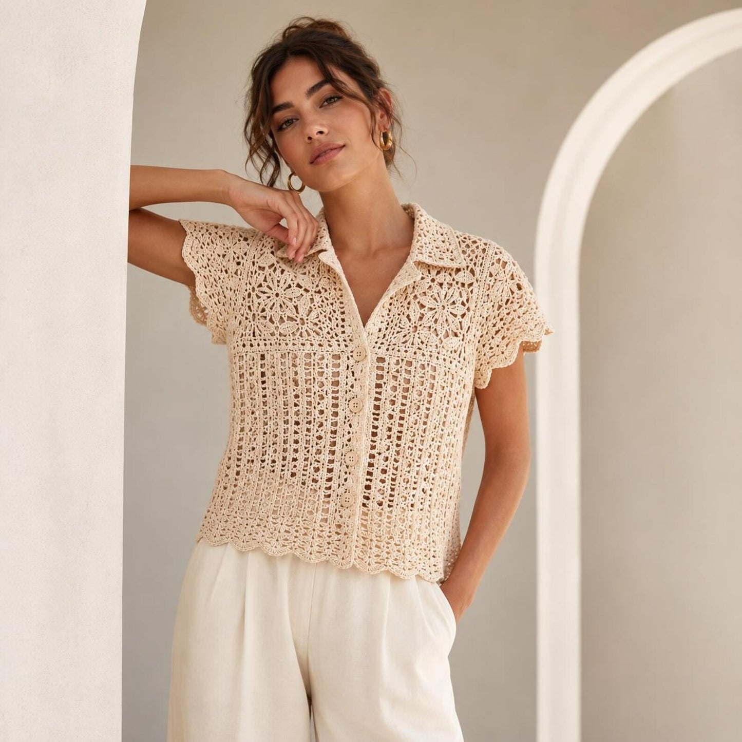 Chic Everyday Fastened Blouse Crochet Pattern