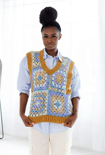 Meadow Stroll Sweater Vest Crochet Pattern
