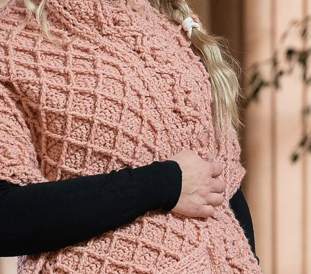 Textured Pocket Shawl Crochet Pattern