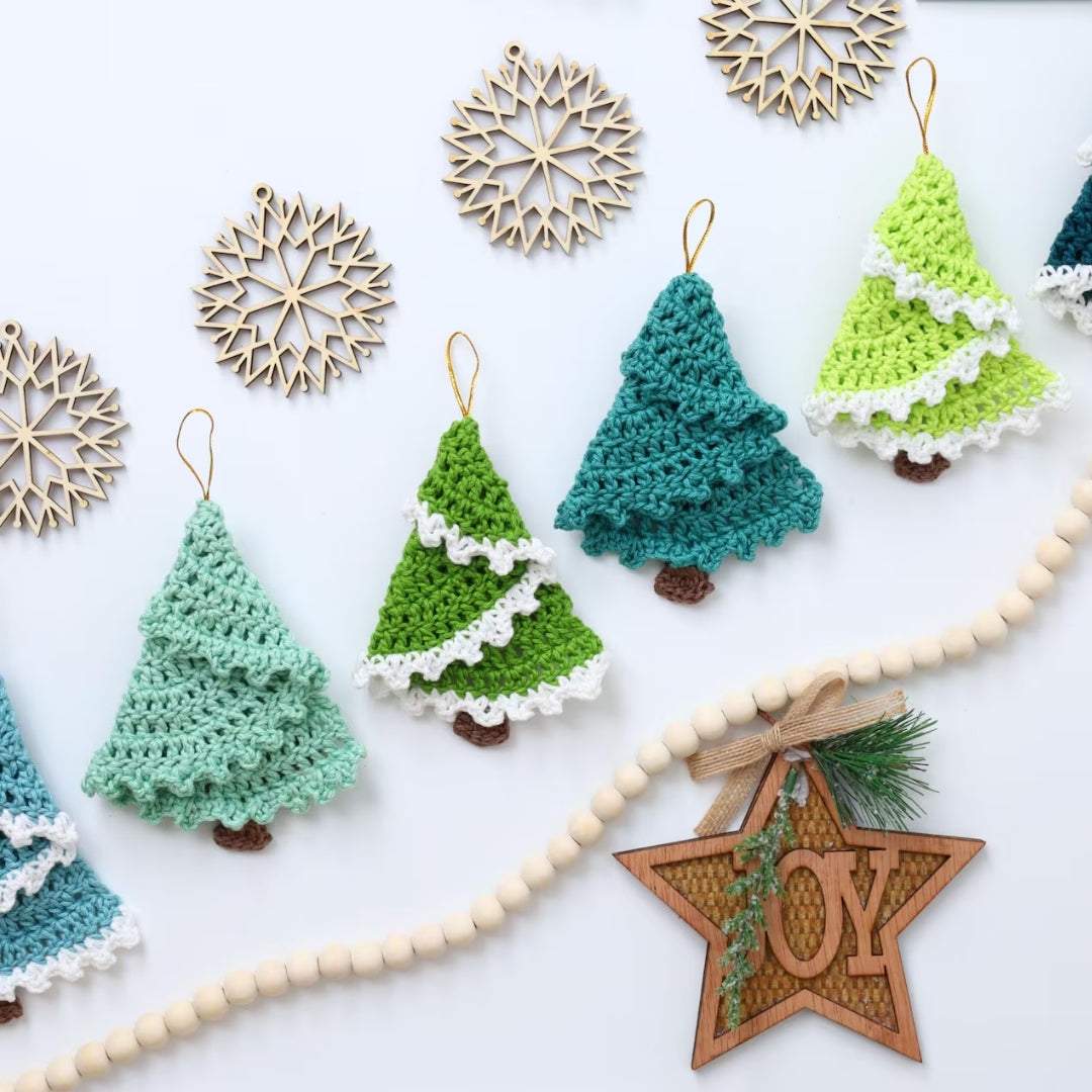 Frosted Evergreen Ornament Crochet Pattern