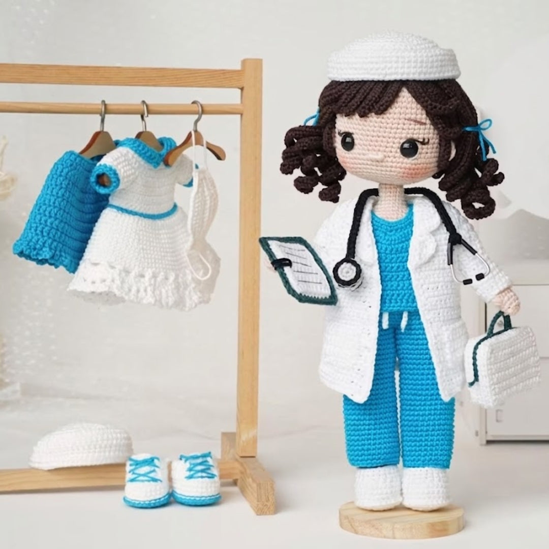 Medical Helper Amigurumi Figure Crochet Pattern