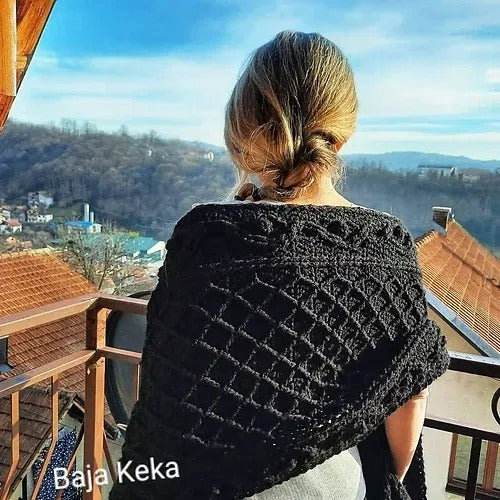 Textured Pocket Shawl Crochet Pattern