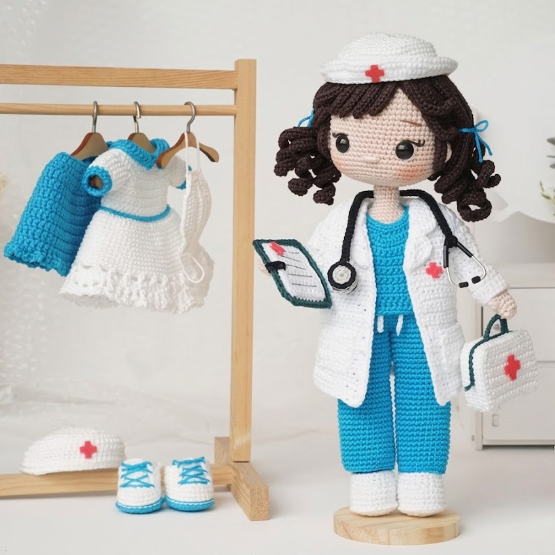 Medical Helper Amigurumi Figure Crochet Pattern