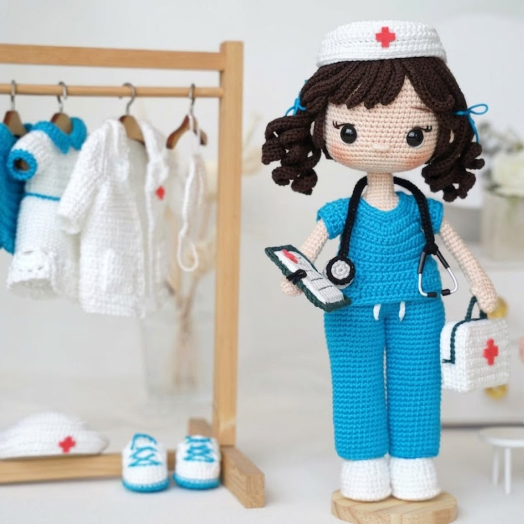Medical Helper Amigurumi Figure Crochet Pattern