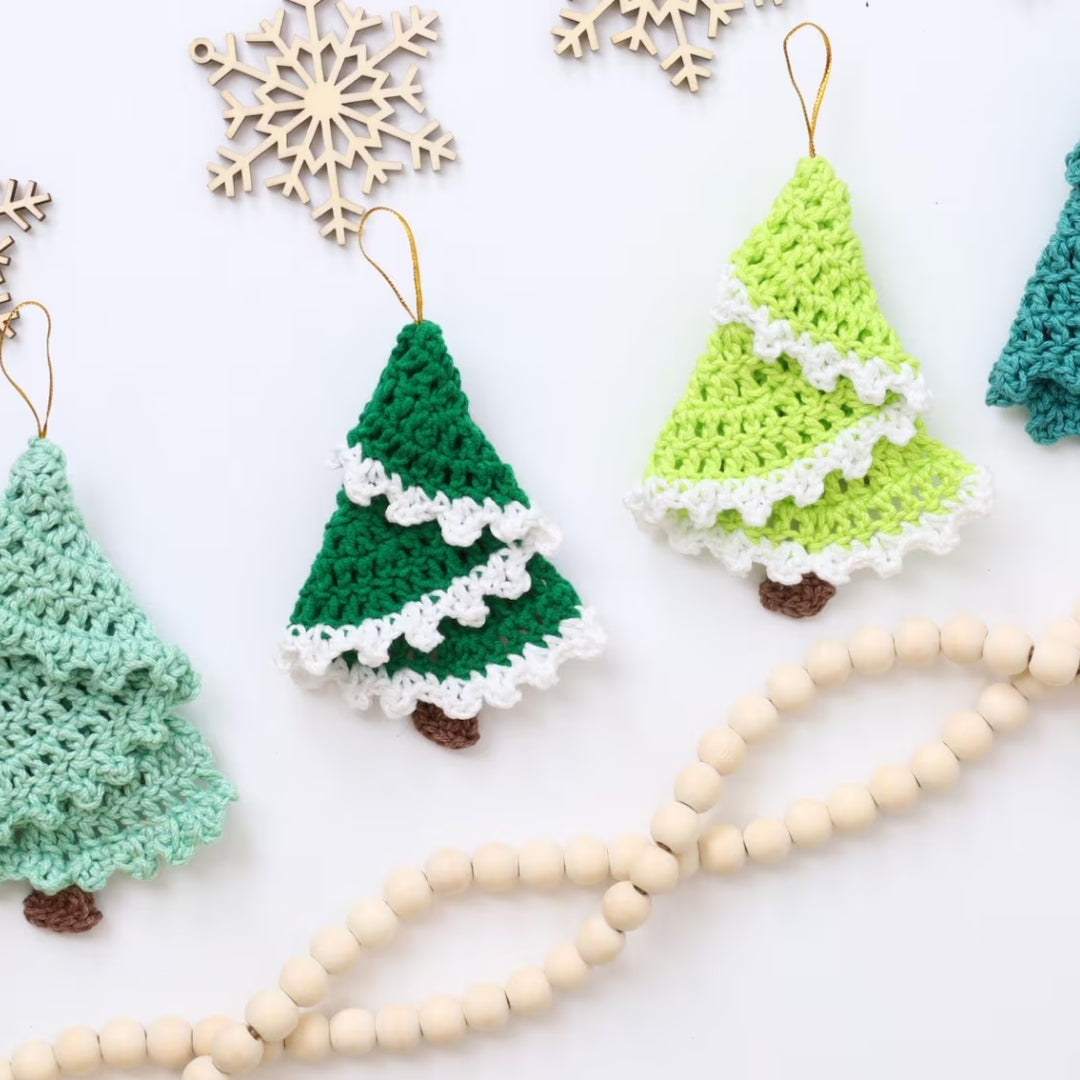 Frosted Evergreen Ornament Crochet Pattern