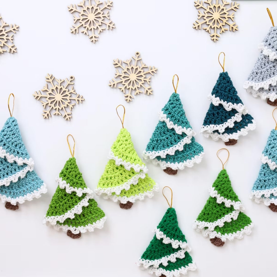 Frosted Evergreen Ornament Crochet Pattern