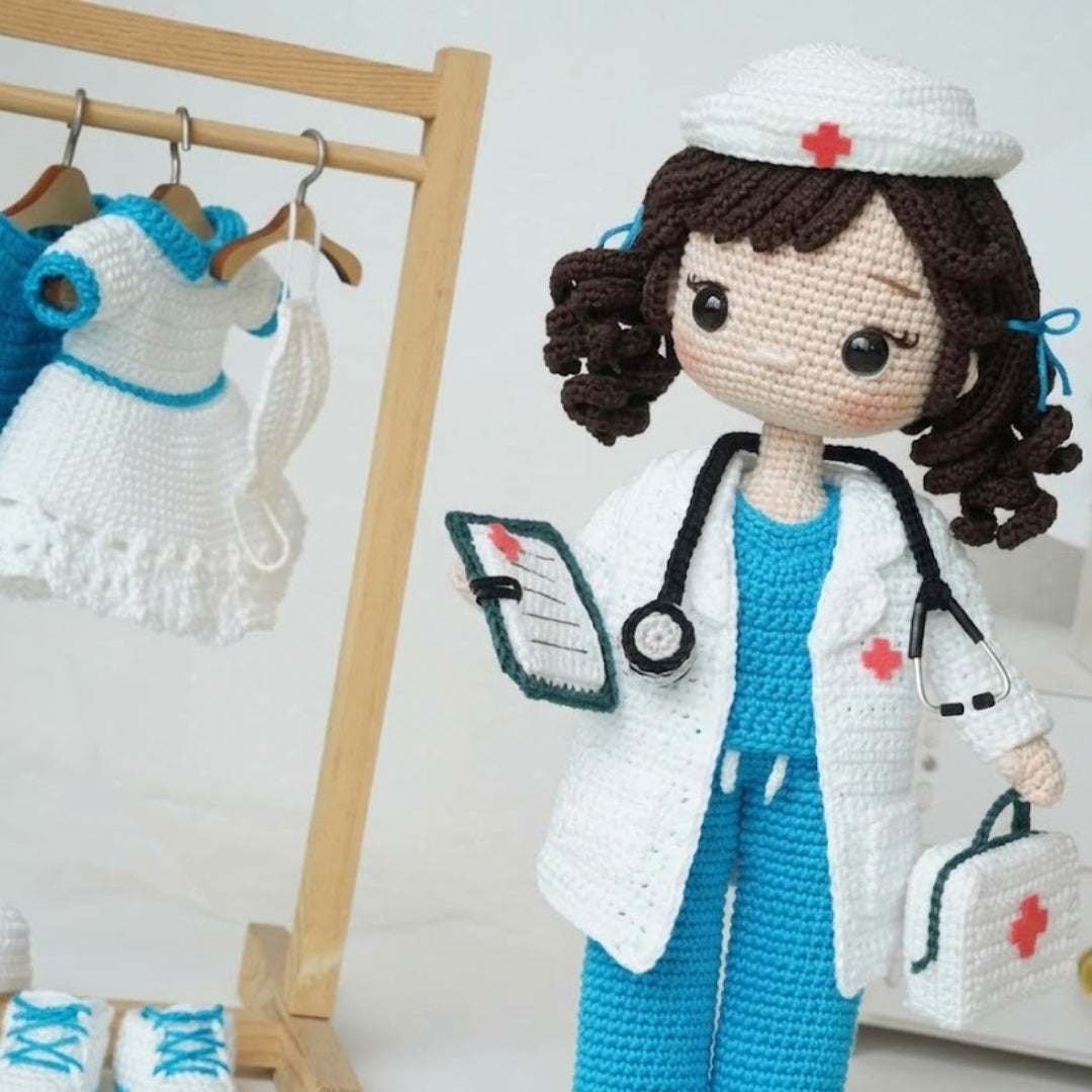 Medical Helper Amigurumi Figure Crochet Pattern