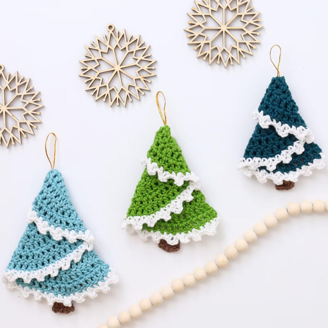 Frosted Evergreen Ornament Crochet Pattern