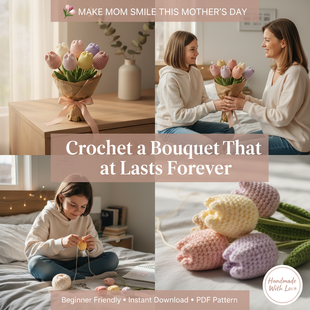 Mother’s Day Tulip Bouquet Crochet Pattern