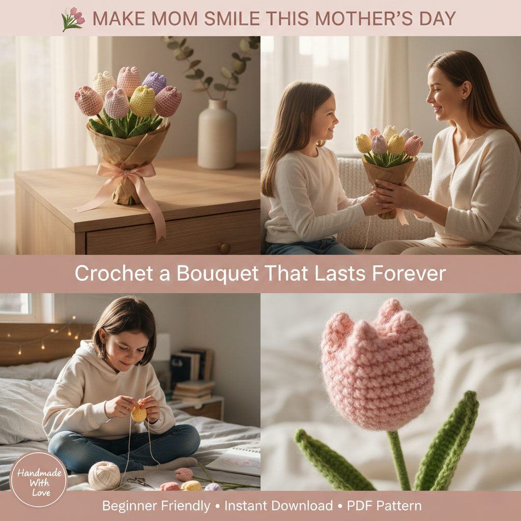 Mother’s Day Tulip Bouquet Crochet Pattern