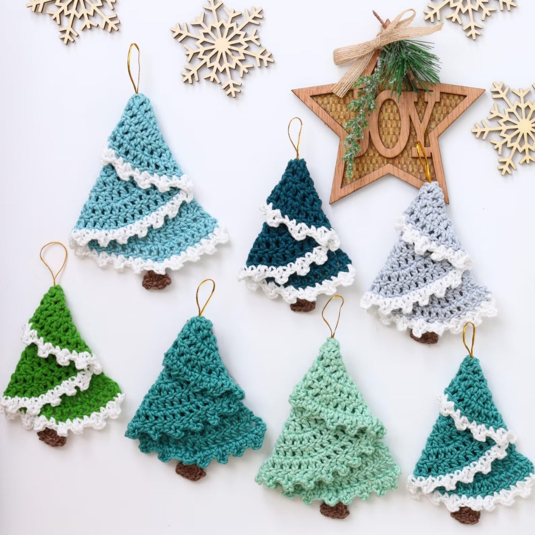 Frosted Evergreen Ornament Crochet Pattern
