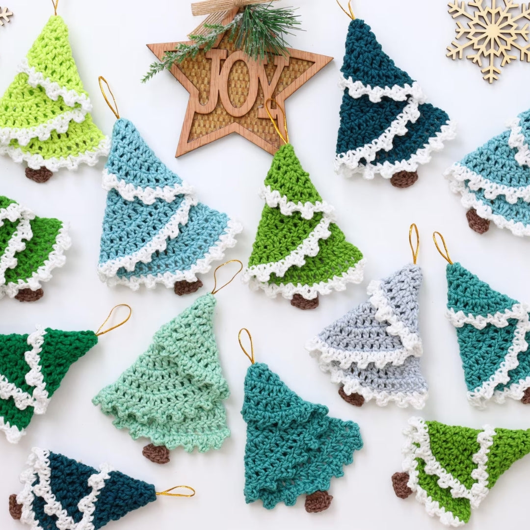 Frosted Evergreen Ornament Crochet Pattern