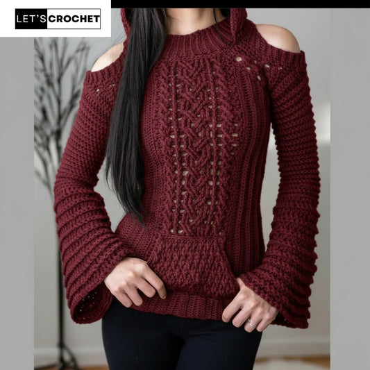 Highland Drift Cable Hooded Vest Crochet Pattern