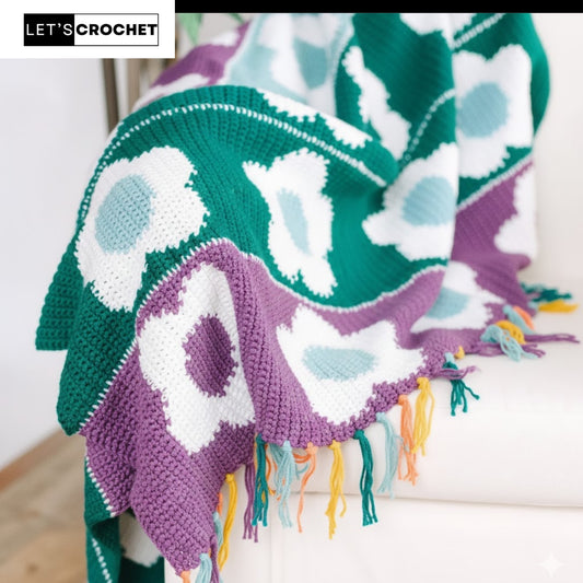 Vintage Meadow Throw Crochet Pattern
