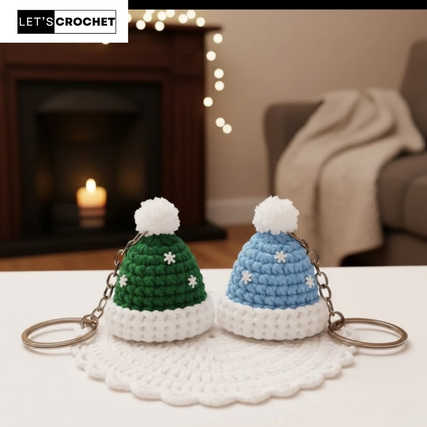 Holiday Santa Bag Charm Crochet Pattern