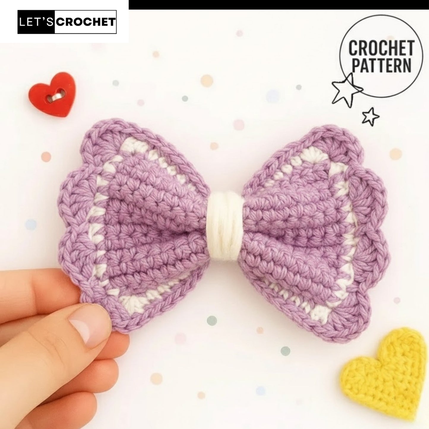 Charm Scalloped Bow Crochet Pattern