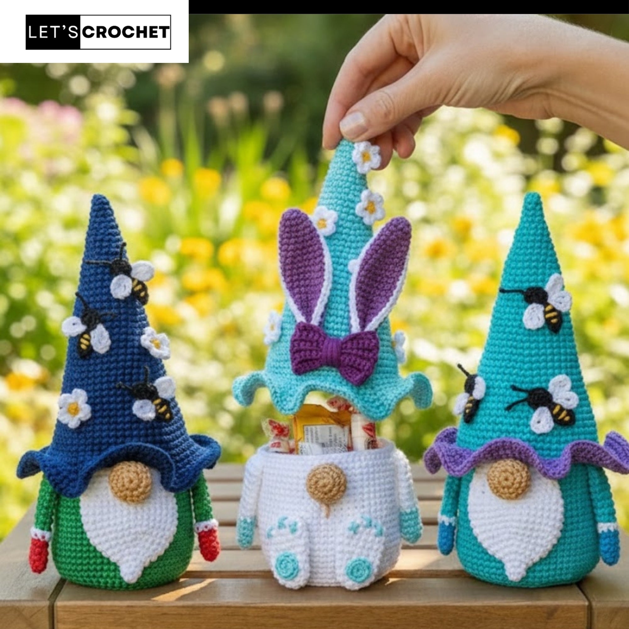 Enchanted Garden Gnome Trio Crochet Pattern – LetCrochet