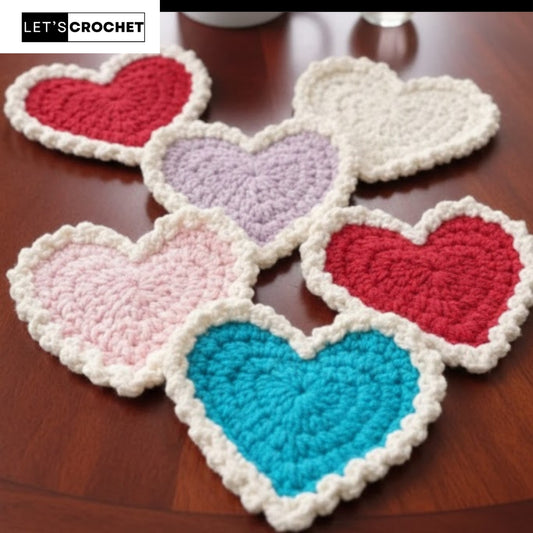 Farmhouse Hearts Chunky Coaster Crochet Pattern