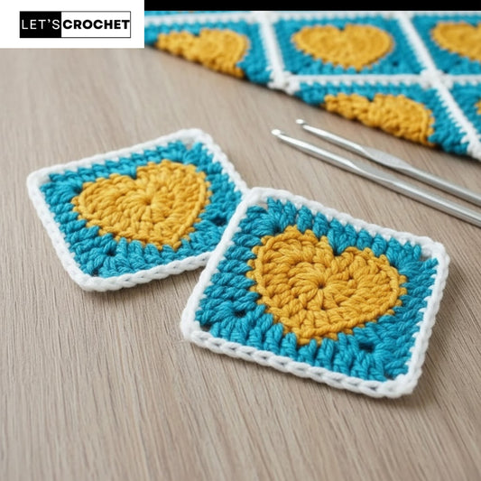 Valentine’s Echo Heart Square Crochet Pattern