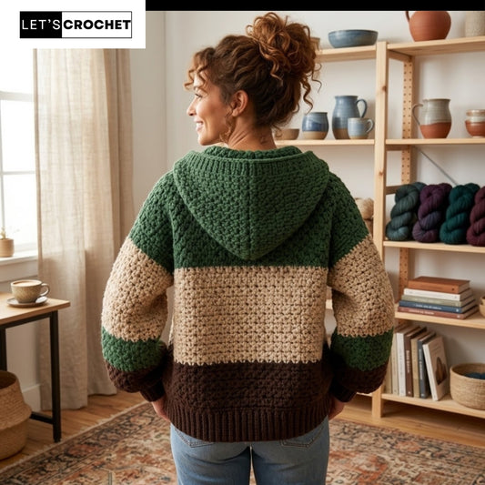 Relaxed Everyday Hooded Layer Crochet Pattern