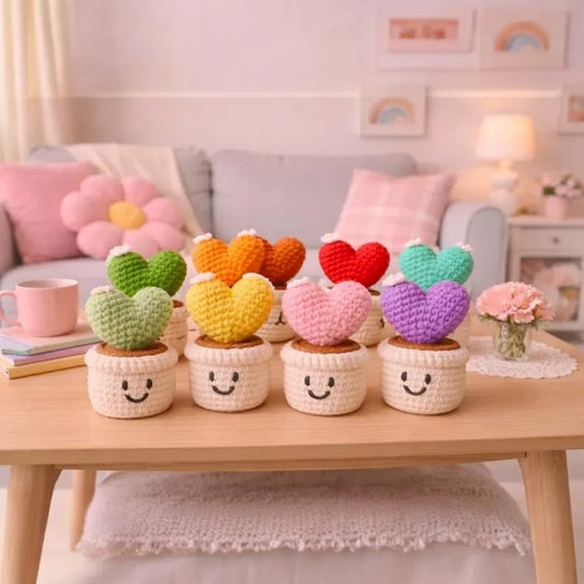 Cutesie Colorful Heartpots Crochet Pattern