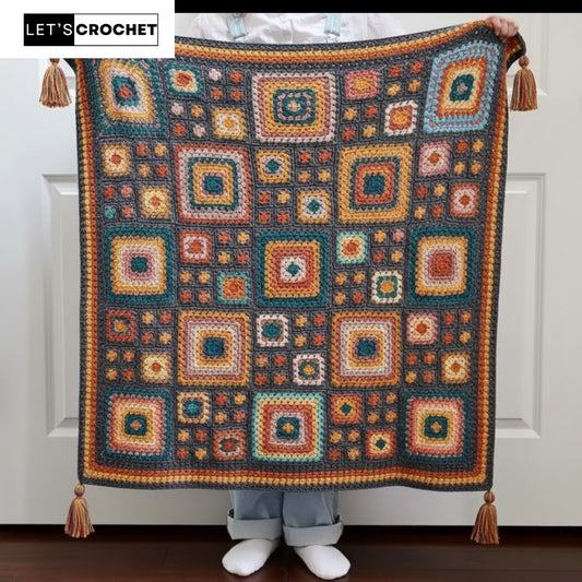 Warm Gatherings Granny Motif Blanket Crochet Pattern