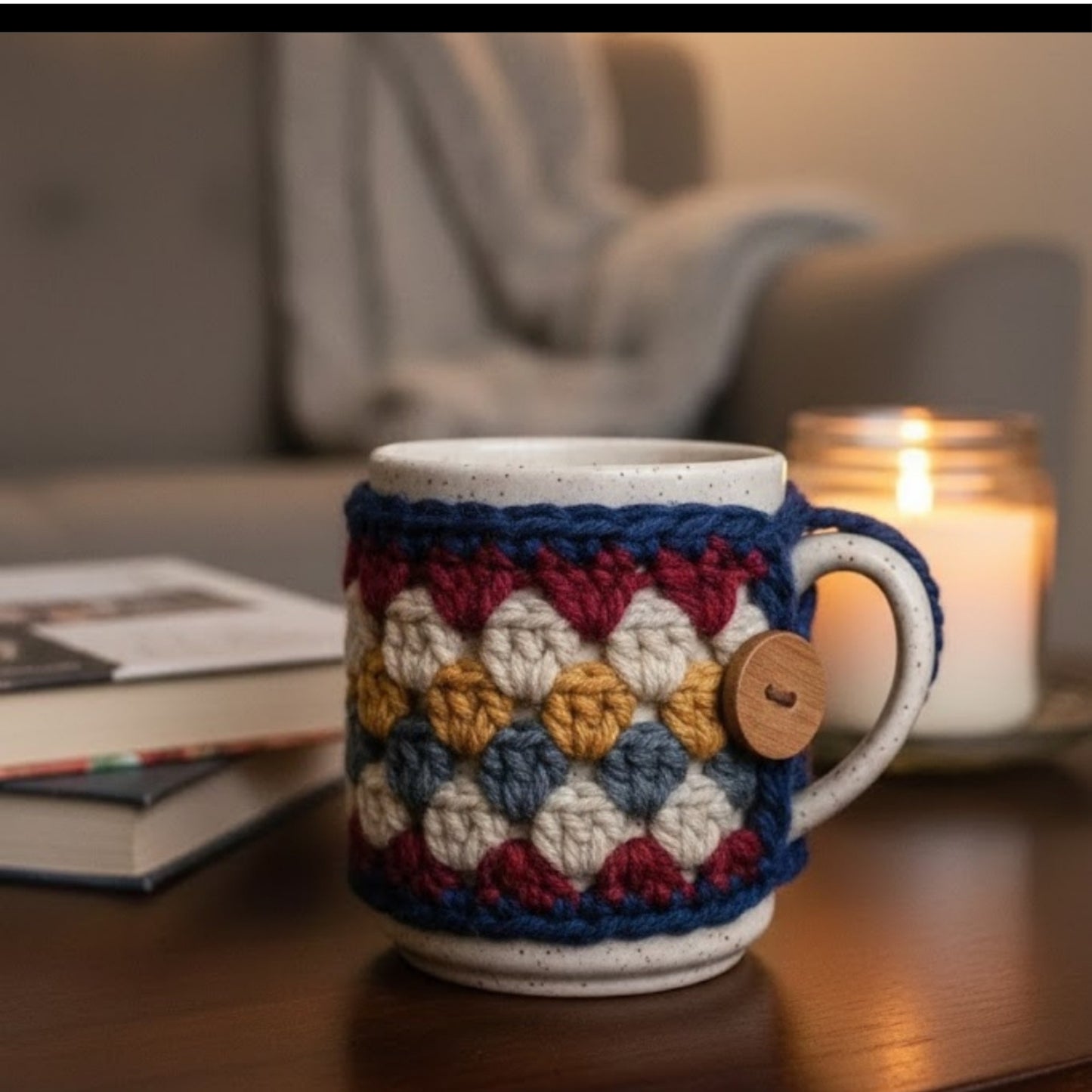 Cozy Camp Vintage Cup Warmer Crochet Pattern