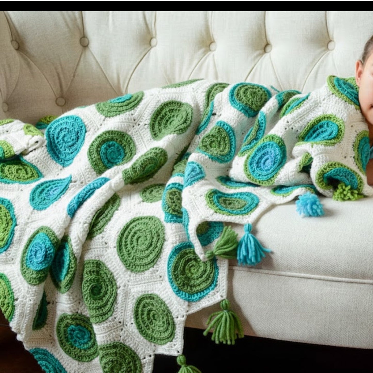 Spiraled Texture Boho Throw Crochet Pattern