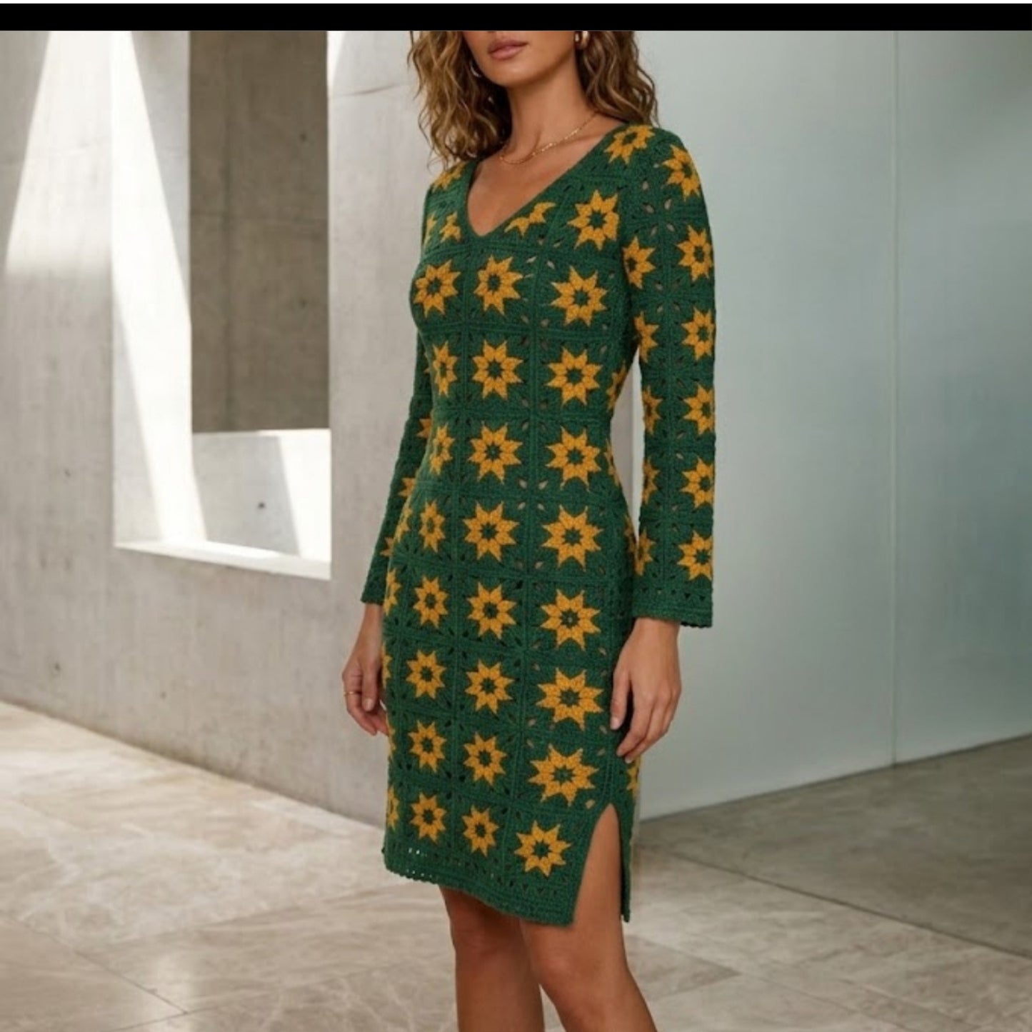 Retro Patchwork Statement Dress Crochet Pattern