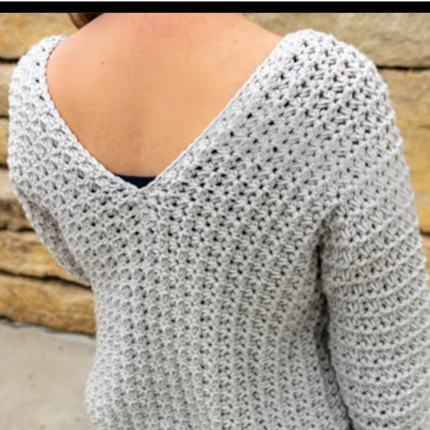 Classic Deep Neck Pullover Crochet Pattern