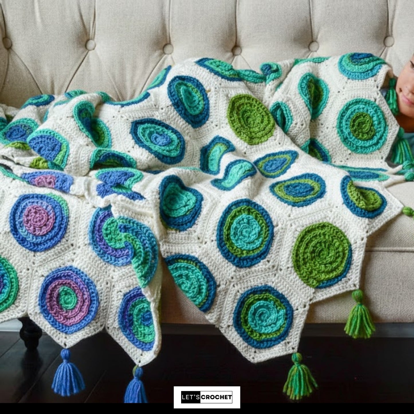 Spiraled Texture Boho Throw Crochet Pattern