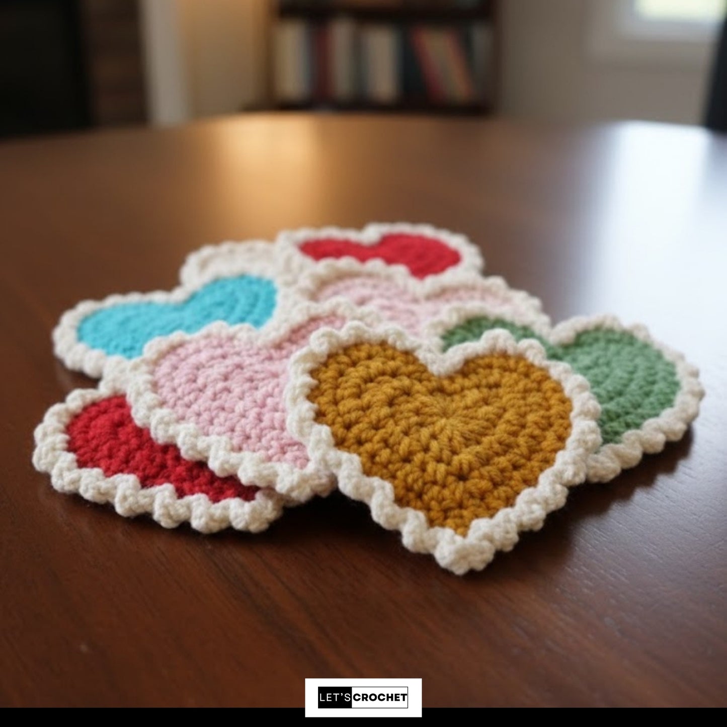 Farmhouse Hearts Chunky Coaster Crochet Pattern