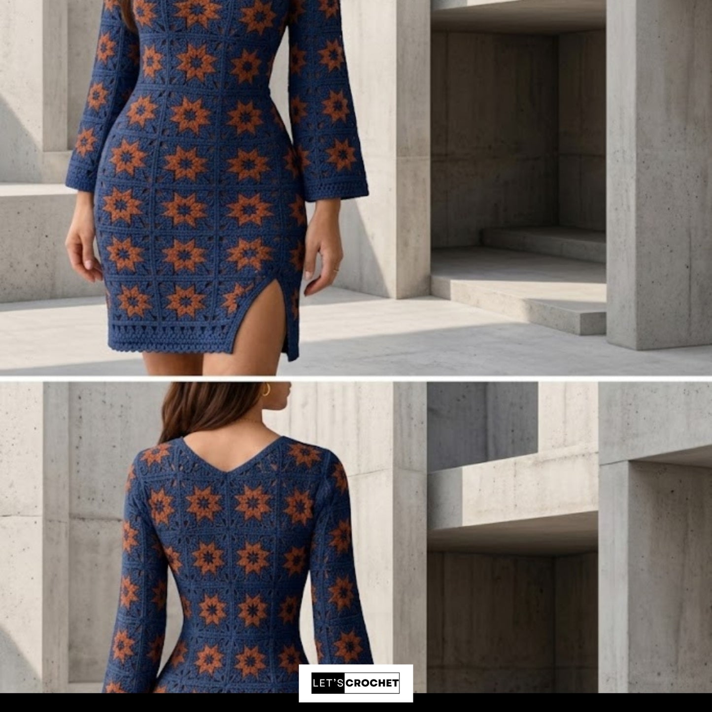 Retro Patchwork Statement Dress Crochet Pattern