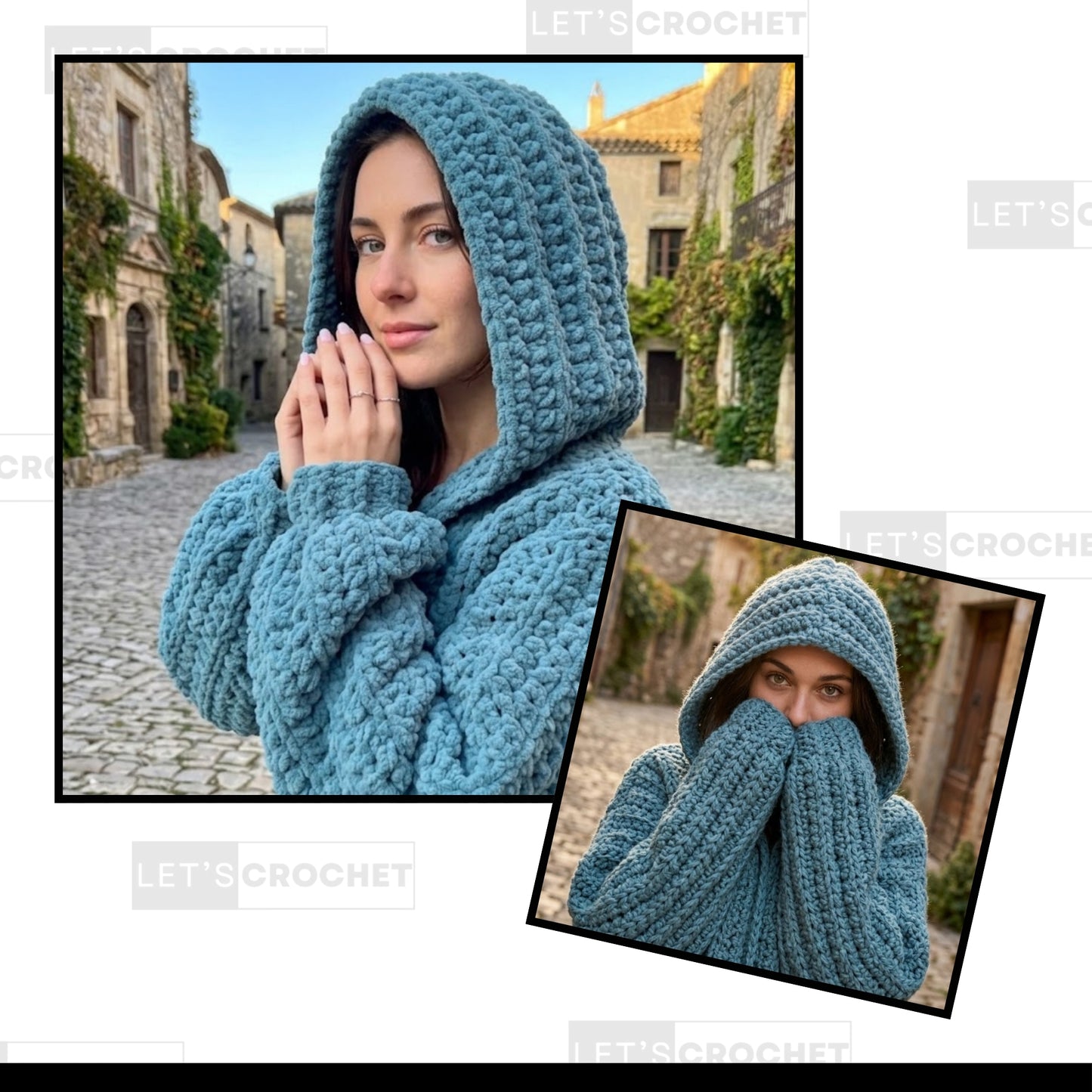 Plush Oversized Hooded Cardigan Crochet Pattern