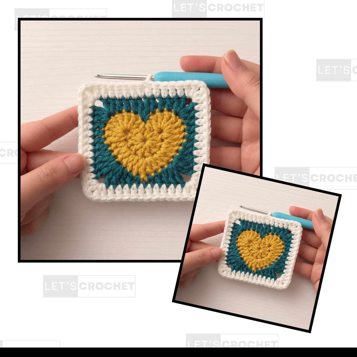 Valentine’s Echo Heart Square Crochet Pattern
