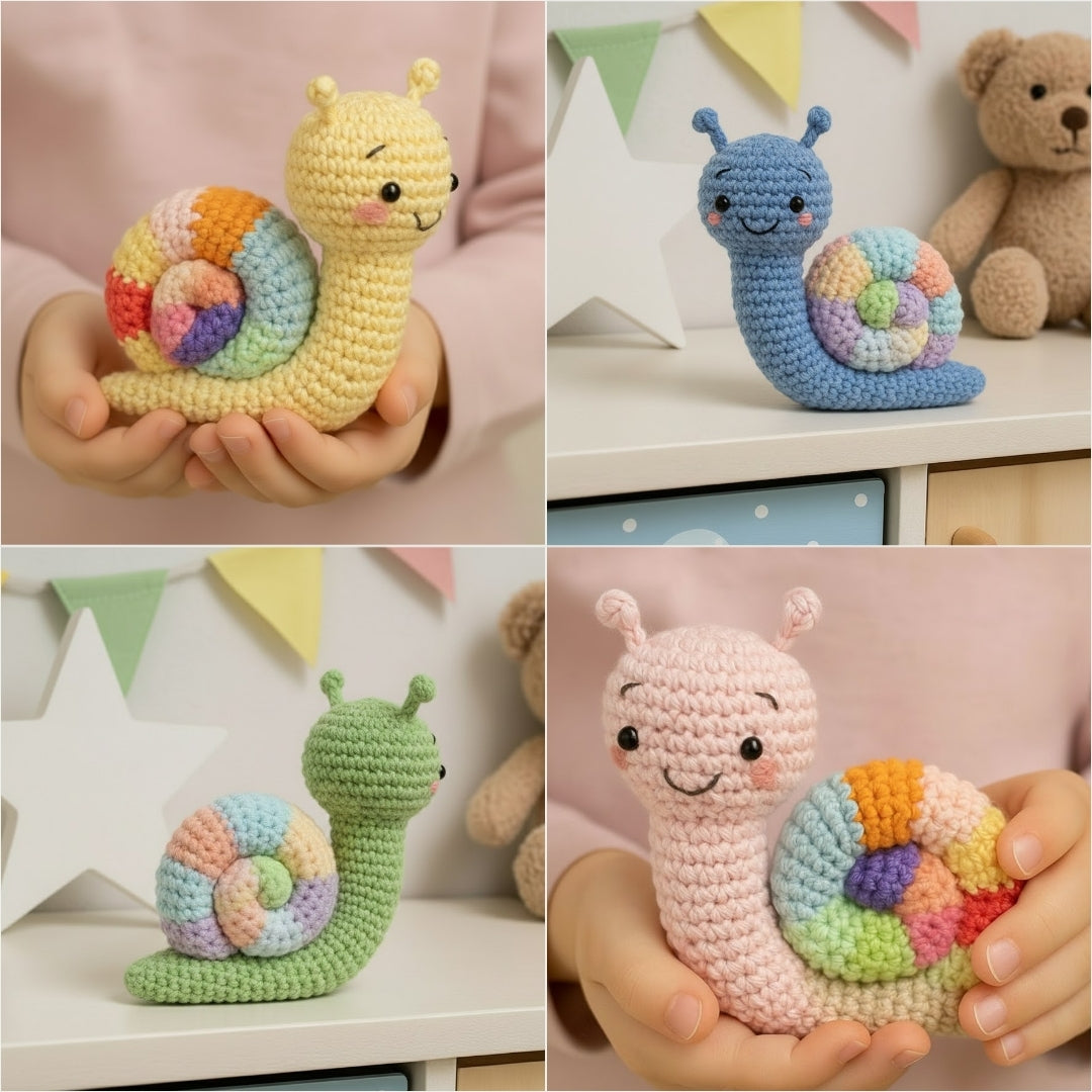 Cutesie Easy Little Colorful Snail Crochet Pattern