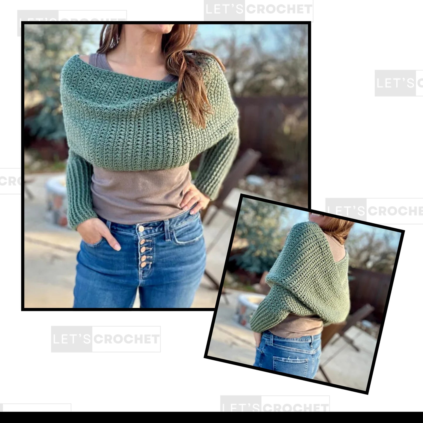 Wrap Around Sleeve Shawl Crochet Pattern