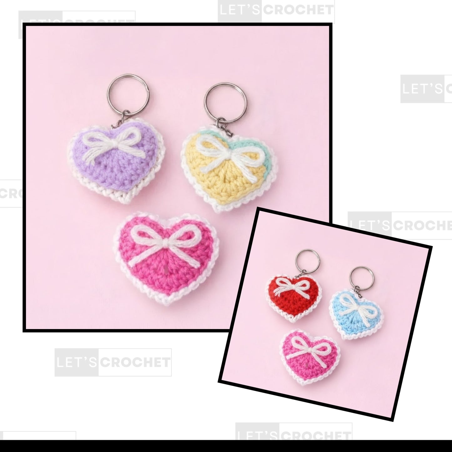 Fancy Heart Charms Crochet Pattern